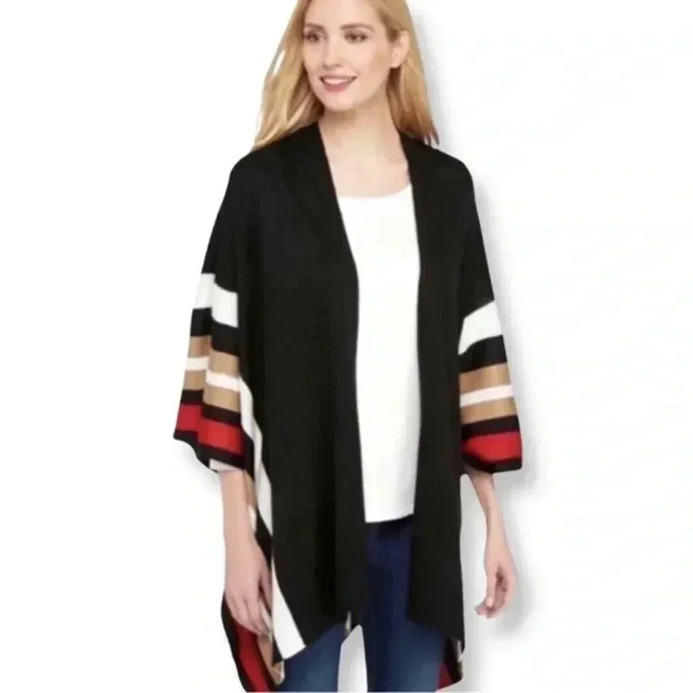 The Limited Y2K Chic Open Front Waterfall Sweater Cardigan  Plus Size 0X 1X